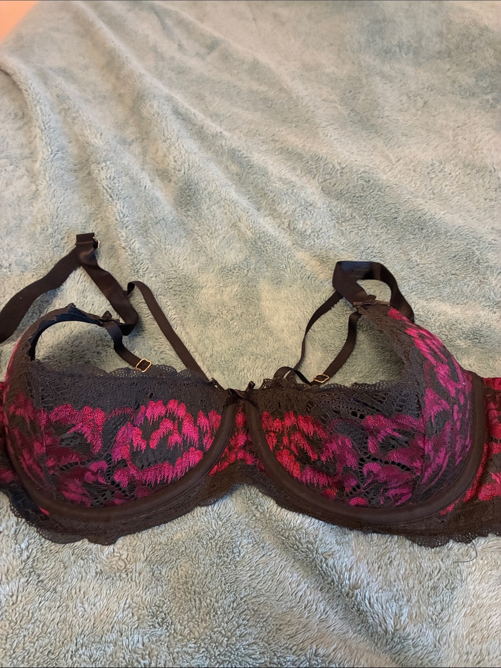 Lane Bryant - Quarter cup! 
Cacique Black Lace Bra with Embroidery